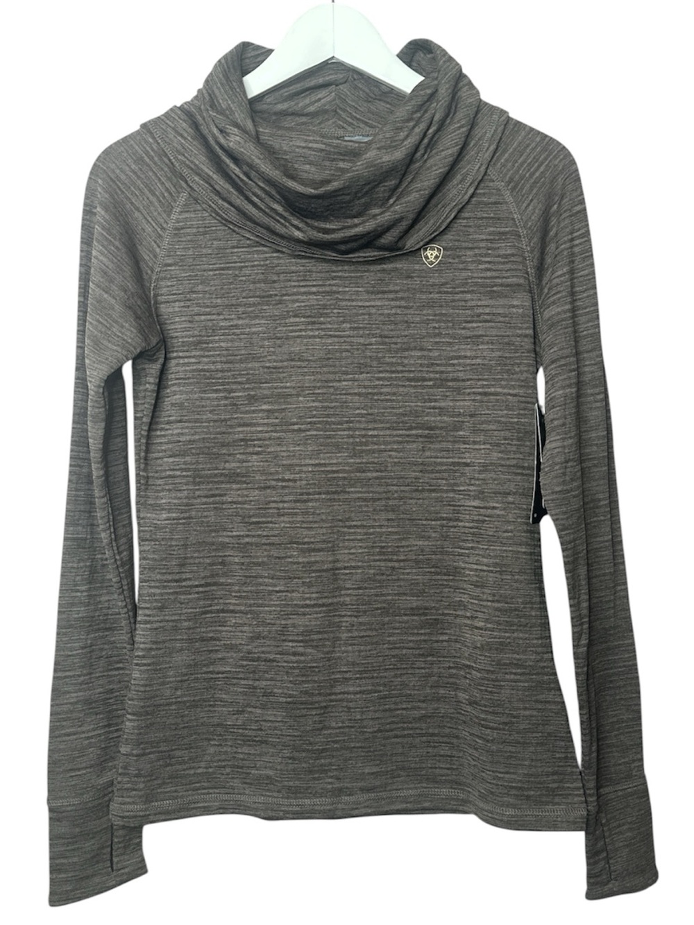 Ariat Gridwork BaseLayer Top Cowl Neck Barbark Small